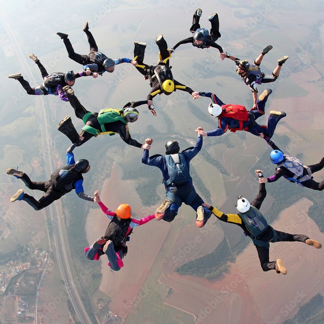 Incentive team building skydiving experience in Europe by PLUS DMC